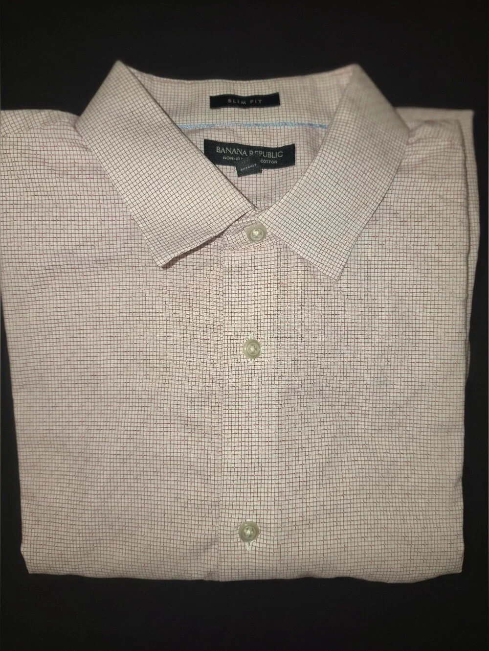 Banana Republic Men's Light Pink Microcheck Dress Shirt - Subtle Pattern